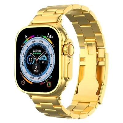 Ultra Gold Edition 24k With Sports Mode Golden SmartWatch  (Gold chain+black strap Free Size)