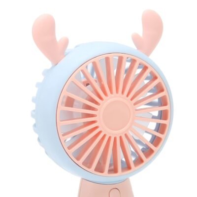 Handheld Fan, Space-Saving Deer Ear Style USB Charging Portable Mini Fan for Office 1pc Fan Multicolor