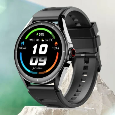 Pebble Cosmos Valor 1.43″ (3.63 cm) Amoled Display, Bright HD Display 700 Nits,Alarm & Notification, Roting Crown