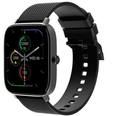 Noise Thrive 1.85” Display with Bluetooth Calling, Music Playback & Voice Assistance Smartwatch  (Black Strap, Regular)