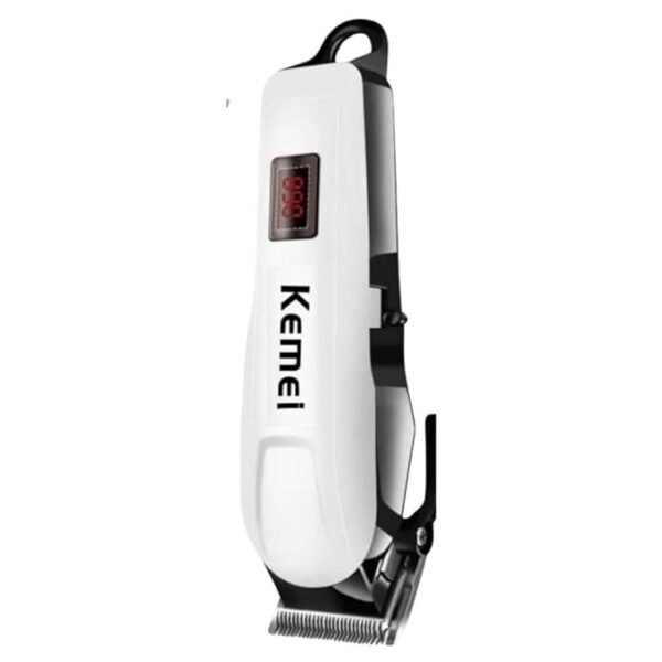 KM-809A Man's Trimmer And Electric Hair Clipper For Men | White & Black - Image 3