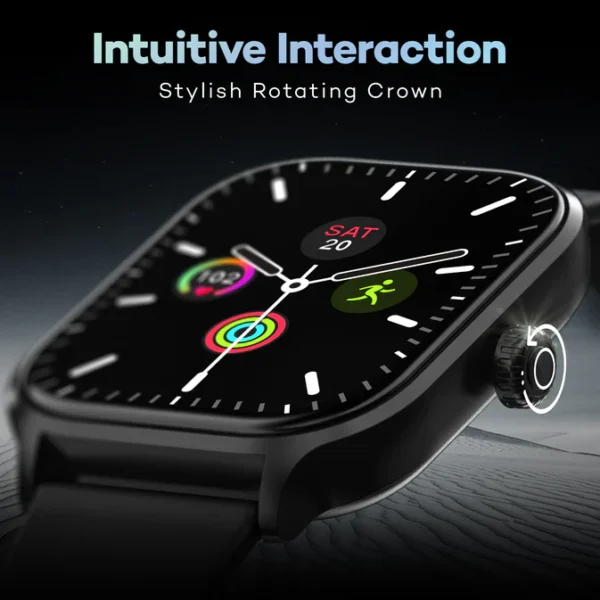pebble Neo 1.99" True HD Display, BT Calling, Heart Rate Monitoring, Rotating Crown, Light Weight Design, Alarm - Image 2