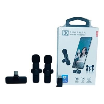 K9 Wireless Collar Mic Type-C Lavalier Lapel Mike with Noise Reduction  Live, Video Recording, Creator Mic.