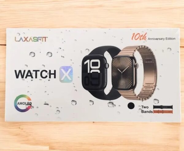 Watch X 10th Anniversary Edition Smartwatch with Two Straps Included – Fitness Tracker, Heart Rate Monitor, Compatible