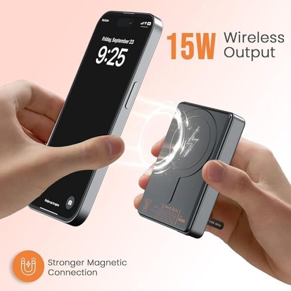 Portronics Chyro10000mAh 15W Magnetic Wireless Fast Charging Powerbank with MagSafe  With 20W Output, - Image 5