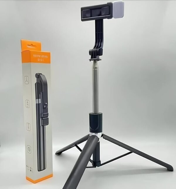 R1S-L Portable Selfie Stick with Tripod Stand with LED Fill Light Long Bluetooth Extendable Selfie Sticks