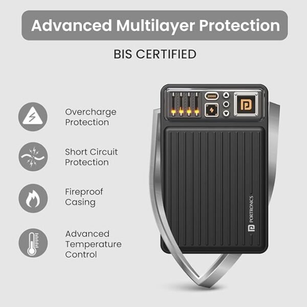 Portronics Luxcell Wireless Mini 20k 20000mAh 15W Magnetic Wireless Fast Charging Power Bank with 22.5 Wired Output - Image 2