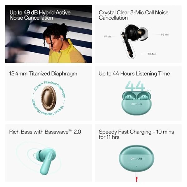 OnePlus Nord Buds 3 Pro Truly Wireless Bluetooth in Ear Earbuds with Upto 49Db Active Noise Cancellation, - Image 5