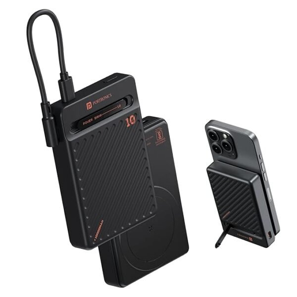 Portronics Chyro10000mAh 15W Magnetic Wireless Fast Charging Powerbank with MagSafe  With 20W Output,
