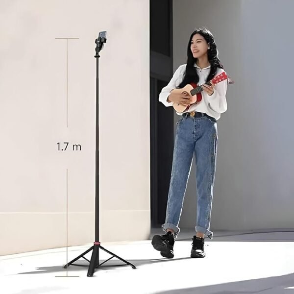 R1-L Selfie Stick Tripod 67 Inch Long with Bluetooth Remote & Stable Base – 3-in-1 Multifunctional - Image 4