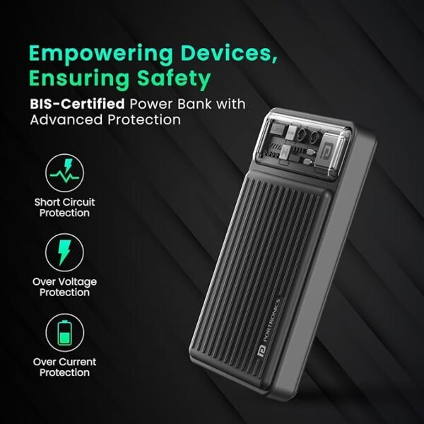 Portronics Luxcell Wireless Mini 10k 10000mAh 15W Magnetic Wireless Fast Charging Nano Power Bank - Image 2