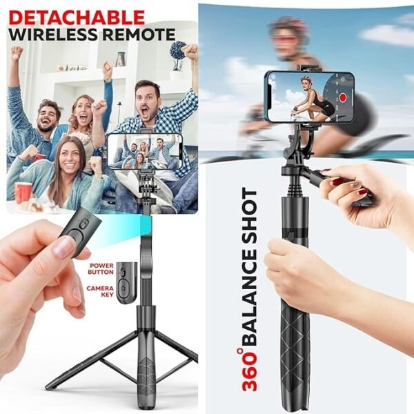L16 Long Selfie Stick with Tripod Stand for Mobile Phone, Up to 61 Inch, 4 in 1 Tripod - Image 5
