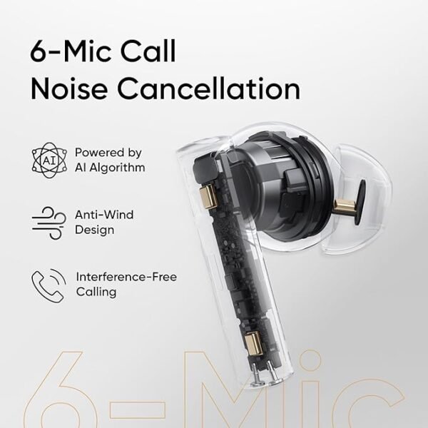 realme Buds Air 6 TWS in Ear Earbuds with , 40 Hours Play Time, Fast Charge,50 Db ANC,Lhdc 5.0,,Water Resistant, - Image 4