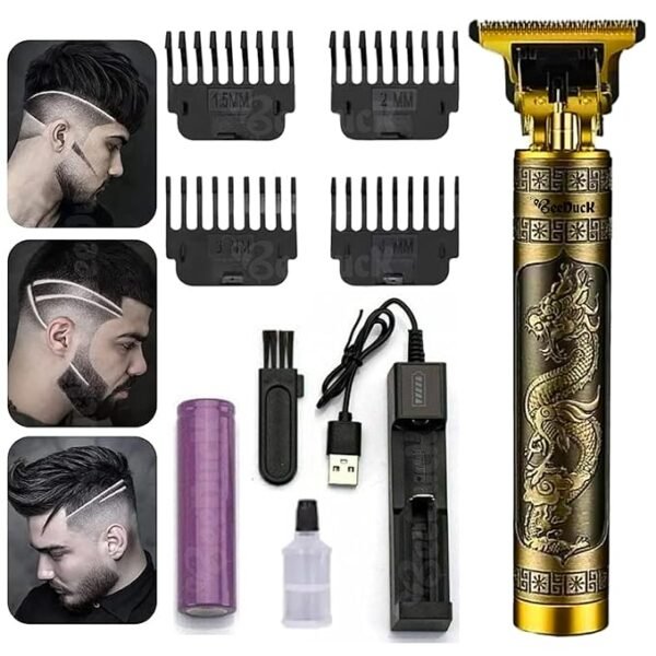 Vintage T9 Trimmer for Men Beard, Mustache, Head, Body Grooming Professional Hair Clipper Rechargeable Hair Trimmer, - Image 3