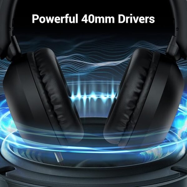ZEBRONICS Boom Wired Headphone, Over Ear, in-Line MIC, Foldable, 1.5 Meter Cable, for Soft Cushion, 40mm Drivers (Black) - Image 3