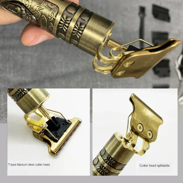 Vintage T9 Trimmer for Men Beard, Mustache, Head, Body Grooming Professional Hair Clipper Rechargeable Hair Trimmer, - Image 2