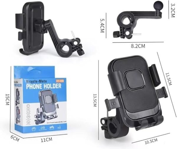Prem Mobile Mobile Holder for Bikes with One Click Locking Phone Holder 360° Rotation - Image 3