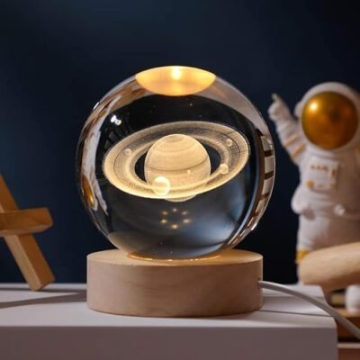 Crystal Ball Night Light | Dimmable Engraved LED Glass Ball Table Lamp