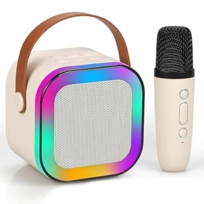 Prem Mobile K12 Wireless Karaoke Sound System Speaker with Mic | Mini & Portable Speaker RGB Light