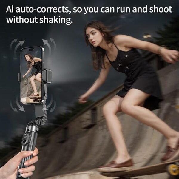 Q 31 Selfie Stick Gimbal Stabilizer, Single Axis Stabilizer Tracking Selfie Stick with Light Tripod 360° Rotation - Image 5
