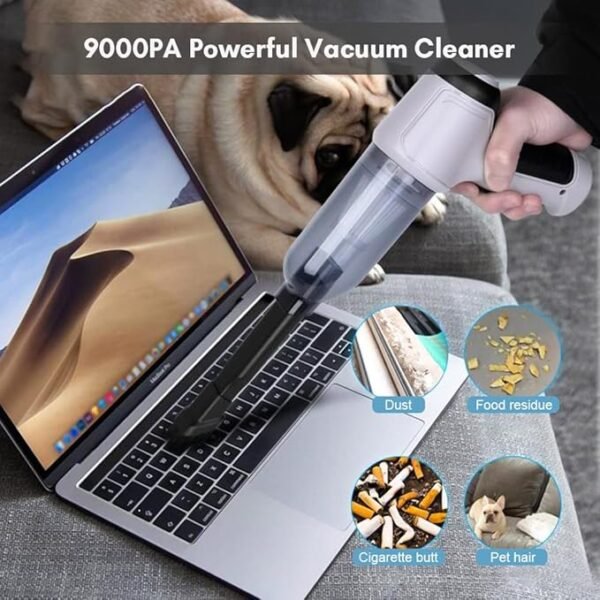 Prem Mobile  Car Vacuum Handheld Cordless Cleaner Portable Mini A Duster & Hand Pump - Image 4