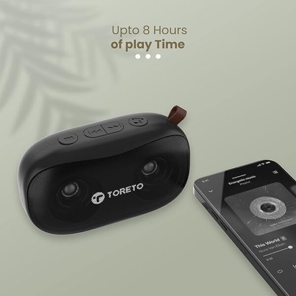 Toreto Bang  Pro 10W Wireless Bluetooth Speaker - Dual Audio Drivers,  With 1 Year Warranty Powerful Bass Radiator - Image 4