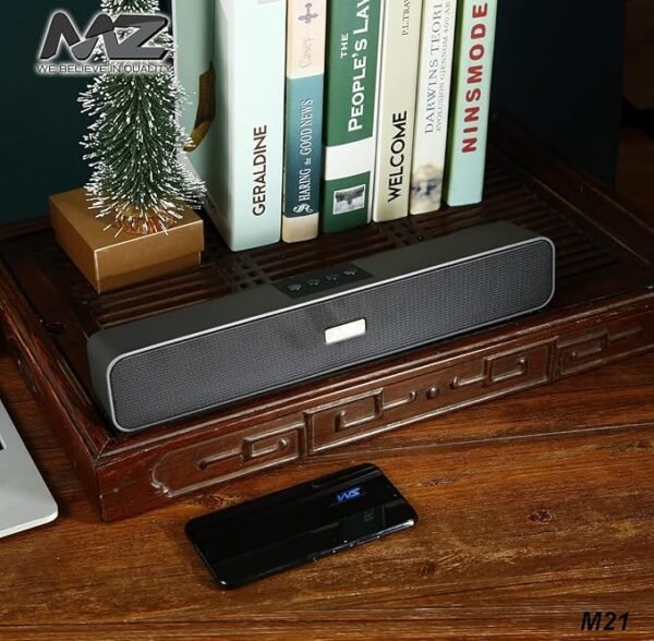M21 Bluetooth Soundbar | 10W Dynamic Stereo Speaker | 2400mAh Battery | USB-C Fast Charging | AUX & USB Playback - Image 4