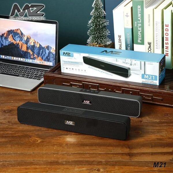 M21 Bluetooth Soundbar | 10W Dynamic Stereo Speaker | 2400mAh Battery | USB-C Fast Charging | AUX & USB Playback - Image 2