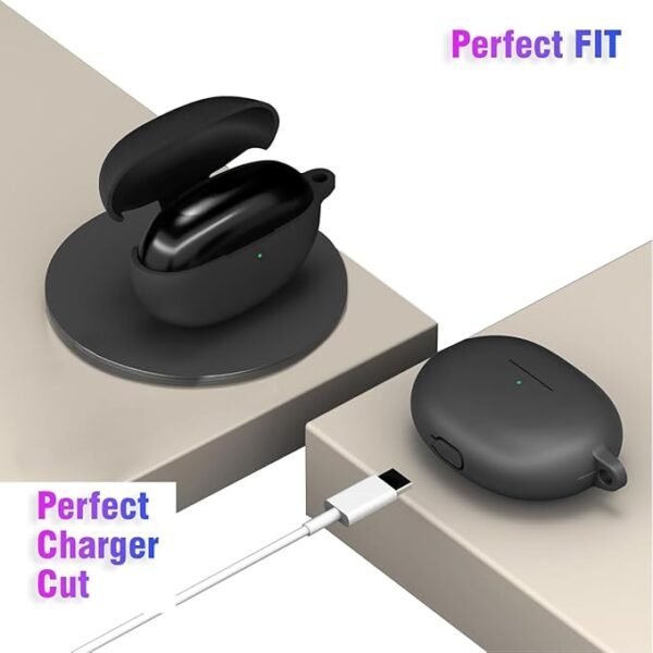 Prem Mobile Case Cover Compatible for Realme Buds T300, Soft Silicone Skin Case Cover - Image 3