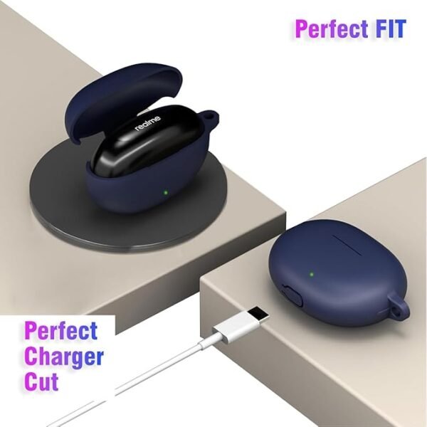 Prem Mobile  Silicone Cover Case with Buckle Compatible with Realme Buds Air 5 - Image 3