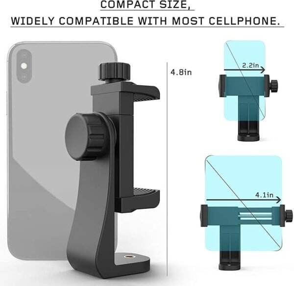 Prem Mobile 360° Degree Cell Phone Holder with Adjustable Clamp Phone Tripod Mount Adapter Compatible - Image 5