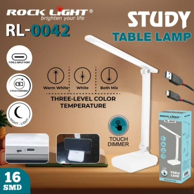 Prem Mobile RL-0042 Study Lamp 12 Hours Backup Study Lamp  (30 cm, White)