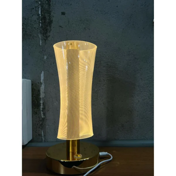 Artistic Spiral Glow Acrylic LED Night Lamp with Golden Touch Base – Elegant Mood Light for Bedroom, Lounge & Workspace - Image 2