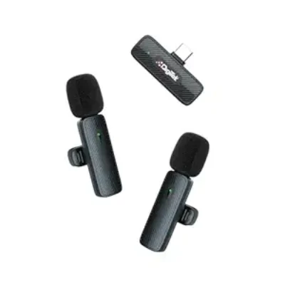 Digitek® (DWM-008 PRO Wireless Microphone & Receiver with Type-C Connector, 2X Mic System