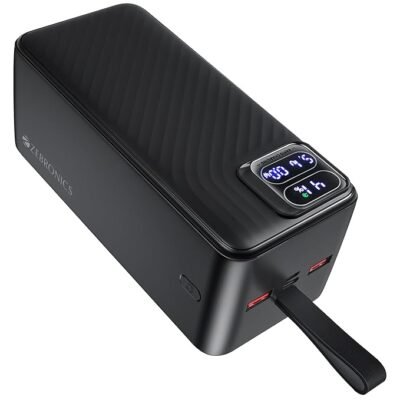 ZEBRONICS 50000 mAh Power Bank | 22.5W Super Fast Charging | PD 3.0 | Dual Type-C & USB-A |